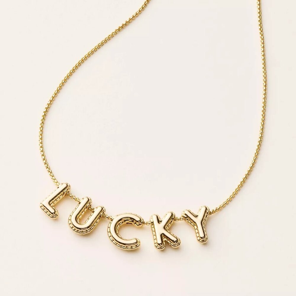 NWT kate spade new york x Target Lucky Bubble Chain Necklace Gold Toned